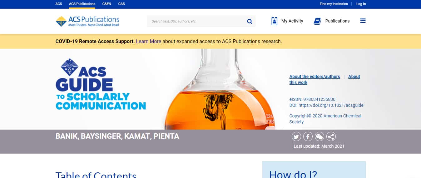 ACS is the standard citation style for chemistry.