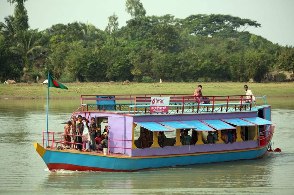 Boat schooling is very popular in haor areas. Image source: BRAC blog