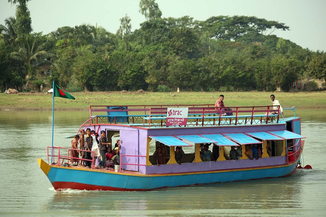 Boat schooling is very popular in haor areas. Image source: BRAC blog