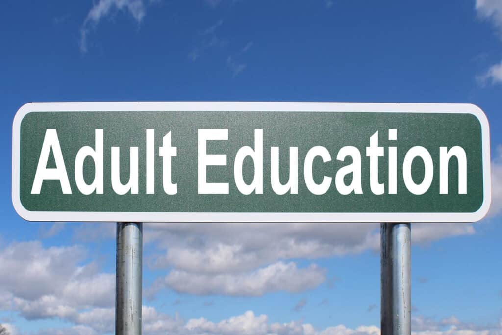 Allocation to adult education rarely exceeded one percent of the total education; image source: pix4free.org